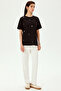 Heart Stone Detailed Crew Neck Cotton Regular Knitted T-Shirt - 5