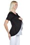 بلوزة الرضاعة الطبيعية من القطن الأسود Maternity 3502 - 3