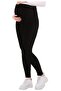 Myra8050b Adjustable Waist Winter Velvet Maternity Leggings - black - 3