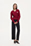 Arma Embroidered Shirt Collar Sweater Burgundy - 4