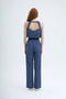 Polka Dot Trousers with Waist Detail Navy Blue - 5