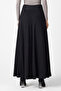 Belt Detailed Wide Leg Winter Wool Anthracite Trousers - 8
