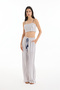 Lace and Tassel Detailed Striped Trousers Ecru - 3