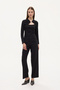 Pile Detailed Regular Waist Carrot Trousers Black - 3