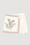 Embroidery Printed Tie Detail Shorts Skirt Ecru - 2