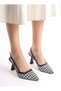 Feles Goblet Heeled Straw Detailed Women's Shoes Black - 3