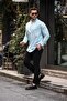 Straight Striped Flam Linen Shirt - Apple - 2