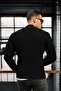 Nopenli Ribbed Knitted Buttoned Cardigan - Black - 6