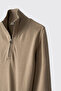 Boy's Stand Collar Half Zipper Beige Knitwear - 5
