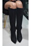 Snowflake Luxe Style Black Shimmer Boots for Women 3 Inch Block Heel