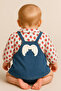 Girl's Jeans Patterned Shirt Winged Gilet Set (6/9/12/18) Months - 2