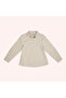 Girl's Collar Embroidery Detailed Beige Shirt - 5