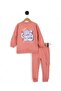 Girls' Back Printed Sweatshirt and Cargo Pocket Tracksuit Bottoms 6-7-8-9-10 Years Old Tracksuit Set - 5