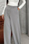 Women's Lycra Velcro Closure Palazzo Trousers 1077 Gray - 3