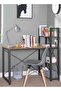Modern Home Office Desk Work Study Gaming and Writing Table with Storage Bookshelves - 3