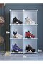 6-Pieces Household Stackable New Design Modular Shoe Storage Rack Plastic Transparent Lightweight Sh - 5