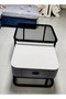 Set of 2 Marble and Glass Coffee Tables with Metal Frame Square Coffee Tables - 2