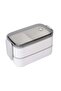 Double Layer Sleek Design Airtight Lunch Box Stainless Steel Leak Proof Compartment Food Container f