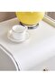 Multipurpose Use 2 Drawers Rounded Corner Nightstand Leather Wrapped Creative Bedside Table Rose Sha - 3