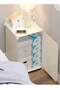 Simple Bedside Storage Cabinet Rack White 32 x 32 x 42 cm