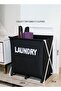 Modern Design Foldable Large Capacity Laundry Basket Clothes Storage Bag with Handles and Brackets - 3
