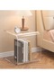 Multipurpose C Shaped Side Table Transparent Design Acrylic Coffee Table Snacks Table Bedside Table - 4