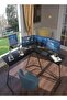 L Shape Gaming Table Computer Desk with Large Monitor Stand Sturdy Writing Workstation 258 x 46 x 74 - 3