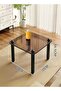 Square Coffee Table Small Living Room Tempered Glass Table Top Solid Wood Legs Sofa Side Table Low T - 4