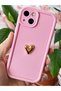 iPhone 13/14 Case 3D Heart Design Pink Pattern Soft Camera Protection Silicone Cover - 4