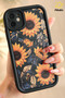 iPhone 11 Case Soft Textured Sunflower Pattern Soft Camera Protection Silicone Cover - 3