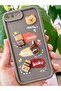iPhone 7 Plus/8 Plus Case Designed Patterned Camera Protected Teddy Bear Coffee Color Soft Silicone - 5