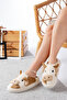 Women's Ox Figured Silent Sole Plush House Slippers - 3