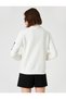 Printed sweatshirt with collar detail and fleece inside - 4