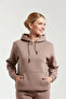 Women's Kangaroo Pocket Hooded 3-Thread Puff Soft (Fleece Inside) Sweatshirt - Oversize Original Mold - 3