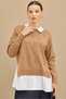 Tunic with Beaded Shirt Detail Camel - 3