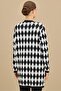 Baklava Patterned Double Breasted Jacket Black-White - 4