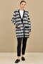 Baklava Patterned Double Breasted Jacket Black-White