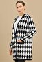 Baklava Patterned Double Breasted Jacket Black-White - 3