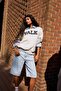 100% Cotton High Waist Jean Bermuda Shorts E4033Ax25Sm