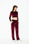 Slim Fit Velvet Sweatpants with Pockets - 7