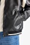 Water-repellent, regular fit, college collar, inner pocket detail, zippered bomber leather jacket/coat suitable for spring and winter. - 5