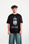 Forever Classic Printed Oversize Unisex Black Tshirt - 5