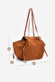 Women's Genuine Leather Shopper Hand and Shoulder Bag Yorita Tan Suede - 7