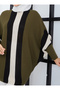 Striped Front Batwing Knitwear Tunic - Khaki - Sahra Butique - 7