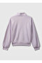 Embroidered Girl's Lilac Sweatshirt 3J68C505D - 3
