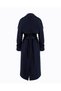 Dark Blue Trench Coat with Double Buttons and Windbreaker Detail - 7