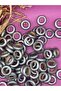20 mm Silver Gray Wood Flat Ring Beads (50 Gram 65 Pcs) Hole Diameter 12 mm Macrame Jewelry Design - 3