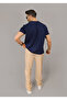 Men's Beige Parachute Fabric Wide Leg Sports Sweatpants - 5