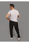 Men's Black Baggy Style Parachute Fabric Loose Wide Leg Stretchy Waist Sweatpants - 5