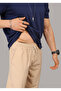 Men's Beige Parachute Fabric Wide Leg Sports Sweatpants - 7